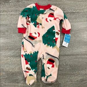 NWT Carter’s Fleece Black Santa Footed Pajamas 3 months